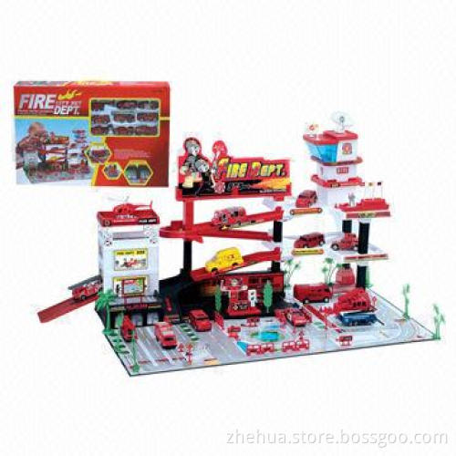 Plastic DIY building block toy, fire agency